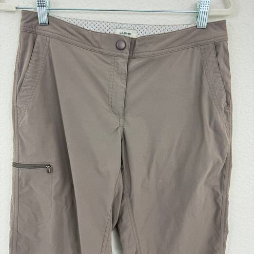 L.L.Bean  Womens Comfort Trail Pants Water Repellant Crop Leg Ash Size 8