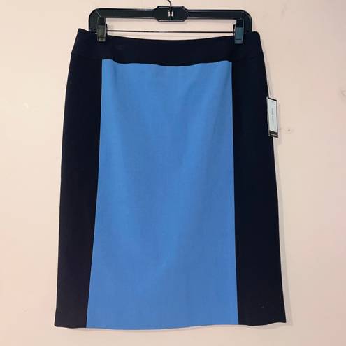 Nine West Blue Color Block Pencil Skirt Size 8 NWT!