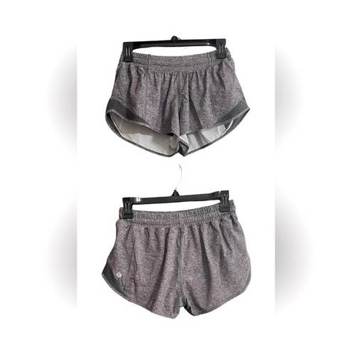 Lululemon  Hotty Hot Short II 2.5" Heather Lux Multi Black Gray Reflect Sz 6 EUC