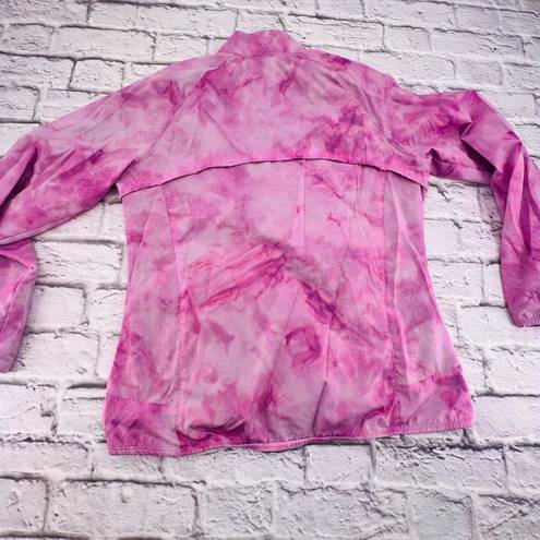 Adidas  Windbreaker Jacket Large Purple Tie Dye Full Zip Long‎ Sleeve Outdoor