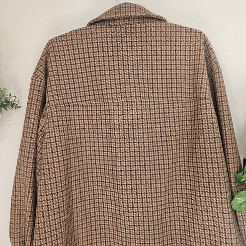 Lane Bryant  Brushed Faux-Wool Jacket Retro Houndstooth Plaid Size 16