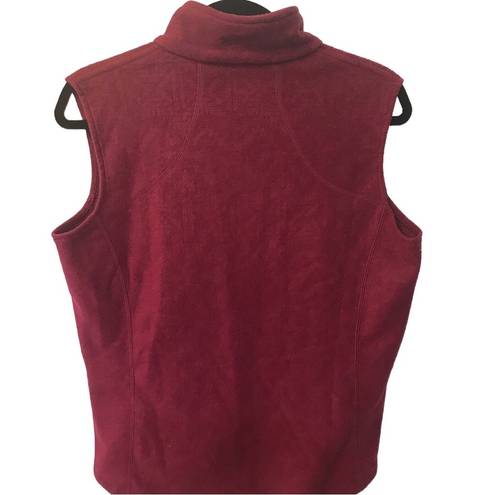 Woolrich  fleece vest M Merlot Wine Maroon color zip up, pockets burgundy