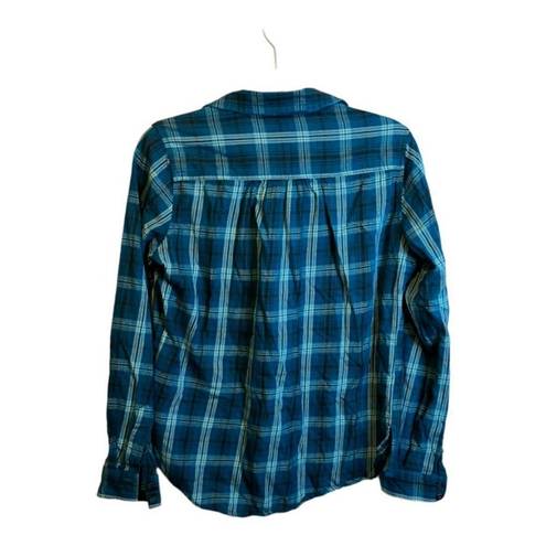 Ariat  Shirt Women's Medium Plaid Rodeo Western Festival Blue Lace up