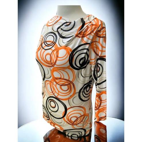 St. John  quarter sleeve ruched tunic multi swirl exclusive to Nordstrom small