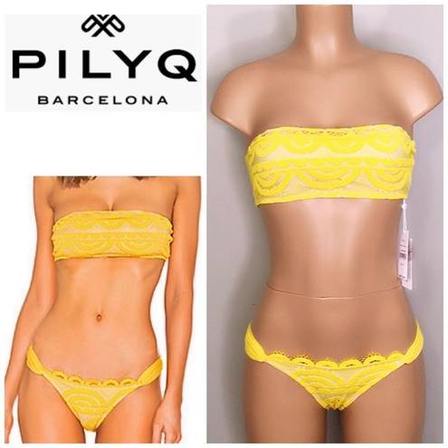 PilyQ  gold lace bikini. S/M. Retails $192 NWT