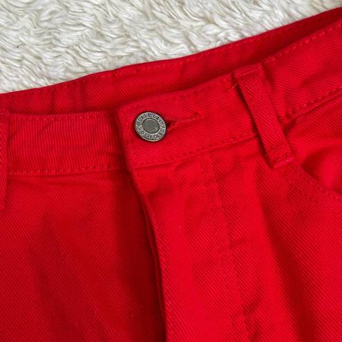 Brandy Melville  John Galt Small Red Denim Jean Mini Skirt Coquette Americana