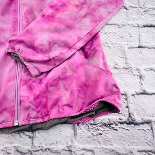 Adidas  Windbreaker Jacket Large Purple Tie Dye Full Zip Long‎ Sleeve Outdoor