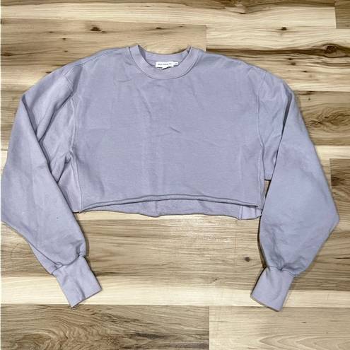 Good American  Cropped Purple Crewneck Sweatshirt Women’s 0