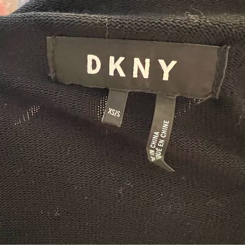 DKNY  Sequin Collar Open Front Cardigan Black