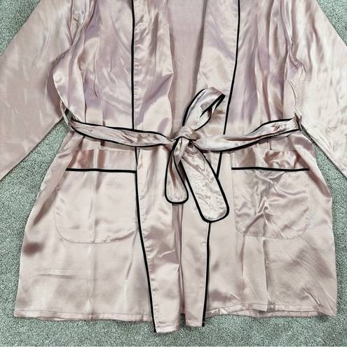 Mulberry THXSILK Women’s 19 Momme Mini Robe 100%  Silk Lotus Pink Size M