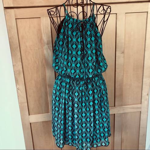 Sweet Storm green and blue sleeveless summer Dress size Medium