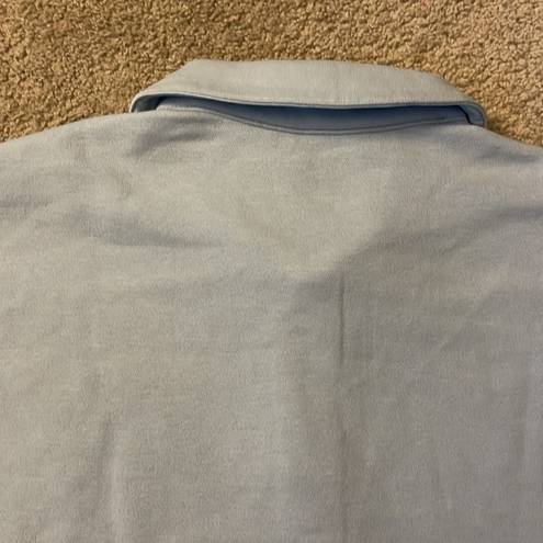 DKNY Women’s  Sport light blue‎ cozy cropped collared sweatshirt size large