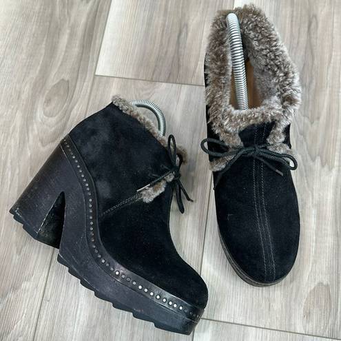 Rag and Bone  Inez suede and shearling desert clogs size 9