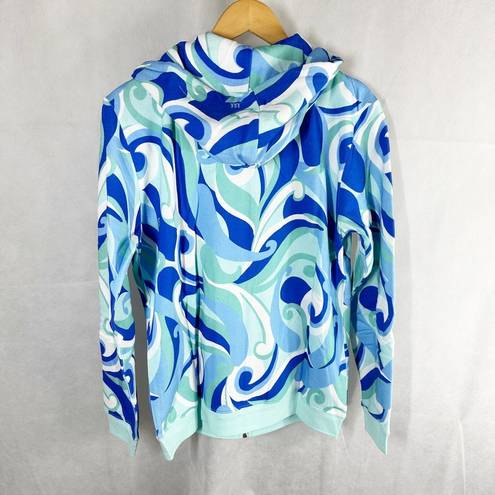 Hill House  The Allie Zip Up Sweatshirt Size Small Ocean Kaleidoscope