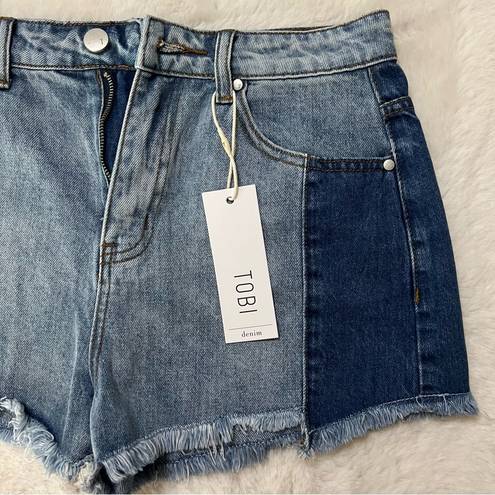 Tobi Cowboy Couture! Two-Tone Jean shorts