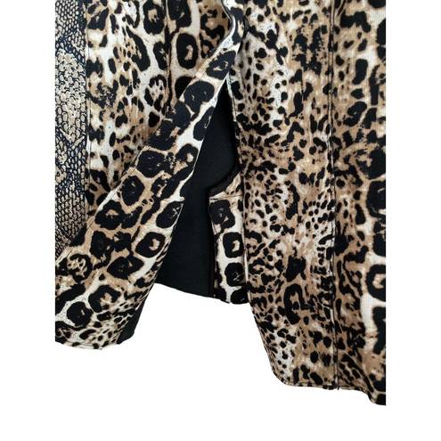 Tracy Reese  Animal Print Blazer Jacket Scuba Stretch Size L Snakeskin‎ Cheetah