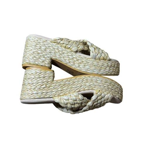 Natural Reflections Beach By Matisse  Woven Raffia Sandals Size 9