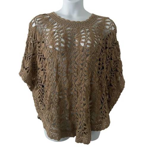 Chico's  Crochet Pullover Poncho Shaw Sweater S/M Small Medium