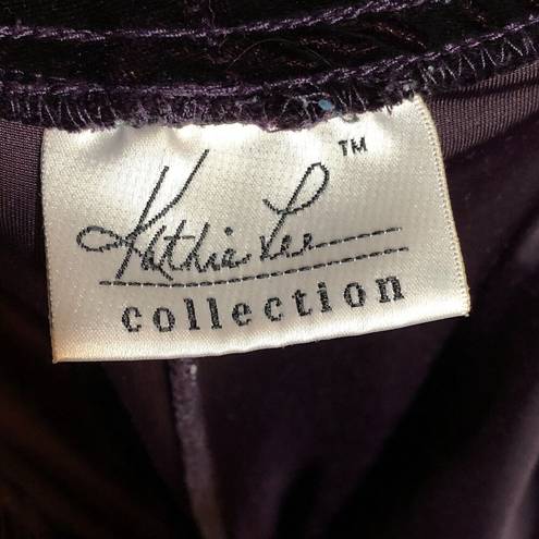 Kathie Lee Collection  Plum Purple Velvet Pants Pull-On Velour XL Retro Vintage