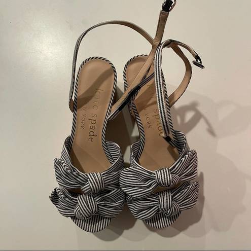 Kate Spade  Julep Stripe Platform Wedges NWT 8.5