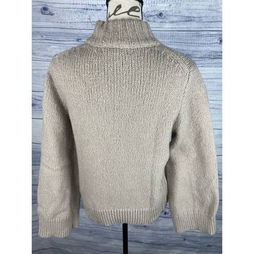 Banana Republic  Mock Neck Chunky Rib Knit Sweater Womens XS Beige Long Sleeve