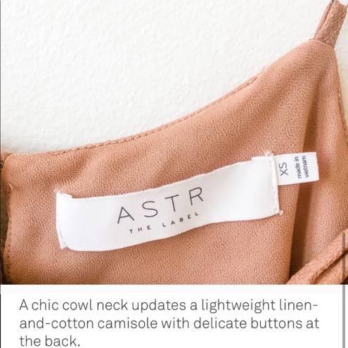 ASTR the label cowl neck clay polka dot camisole