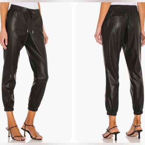 n:philanthropy  ladies Black Scarlett Faux Leather Joggers Sz Large