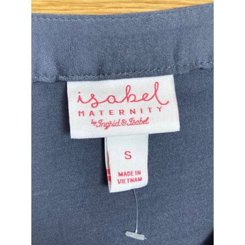 Isabel Maternity NWOT  by Ingrid & Isabel Popover Top Blouse Dark Gray 3/4 Sleeve