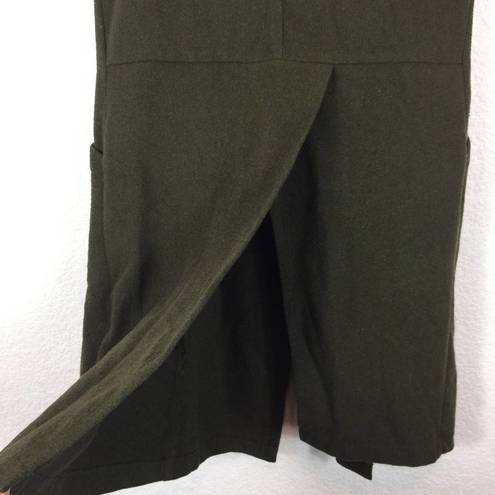 BCBGeneration  Green Wool Long Open Front Military Duster Vest Size Small