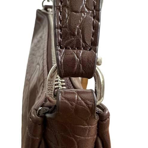 JW Pei  Eva Croc Shoulder Bag - Chocolate Brown