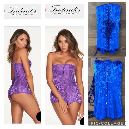 Frederick's of Hollywood NWT  Dream Hourglass Corset in blue floral size 34