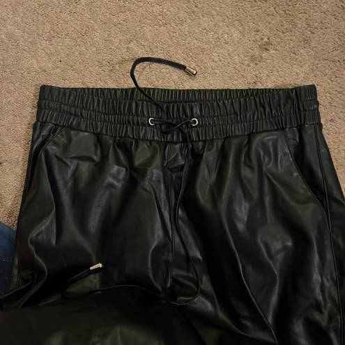 Bar III  black faux leather pants M