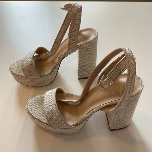 Scoop "High Heel Platform" Sandals, size 7 Tan