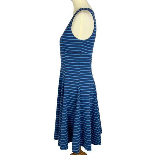 Peter Som Design Nation Blue Striped Fit & Flare Sleeveless Ponte Knit Dress 6