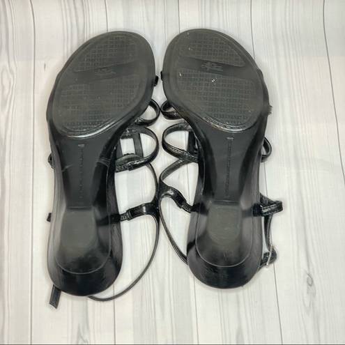 Life Stride  Josette Black Wedge Strappy Sandals Size 6