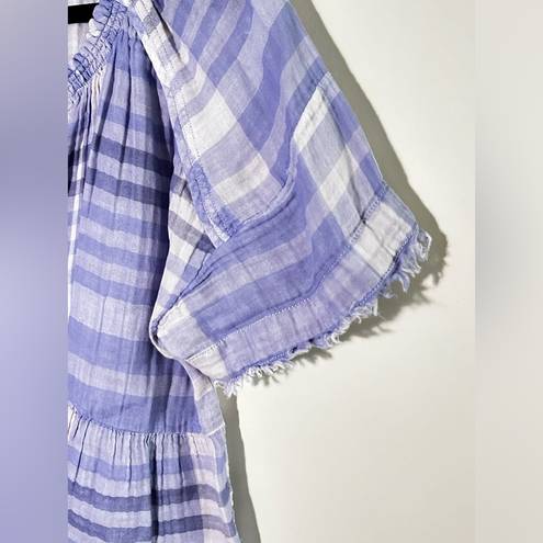 Pilcro and the Letterpress Anthropologie  Purple Plaid Peasant Top