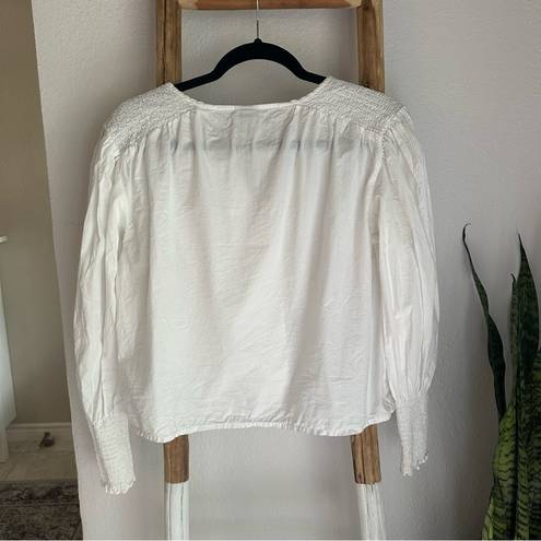 A New Day Button Down Peasant Blouse