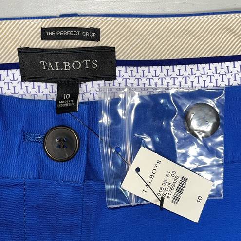 Talbots  NWT Size 10 Royal Blue Slim Leg The Perfect Crop Pants