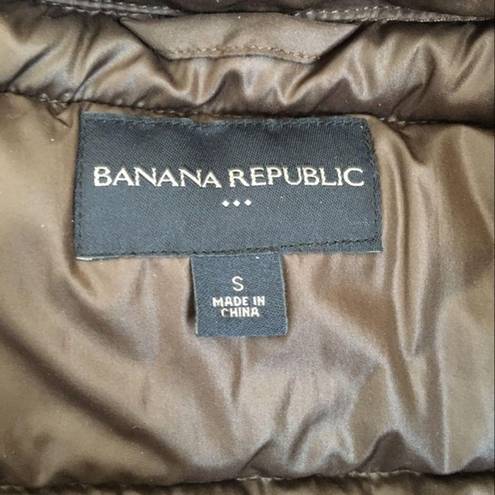 Banana Republic  Down Vest Jacket Full Zip Up Puff Womens Size‎ S Brown