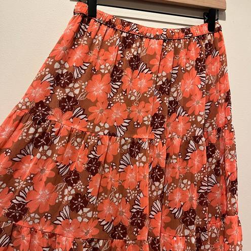 Aerie Floral Midi Skirt