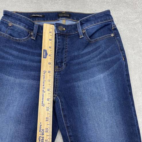 Talbots  Jeans Womens 2 Blue Skinny Slim Ankle Denim Med Wash Mid Rise Distressed