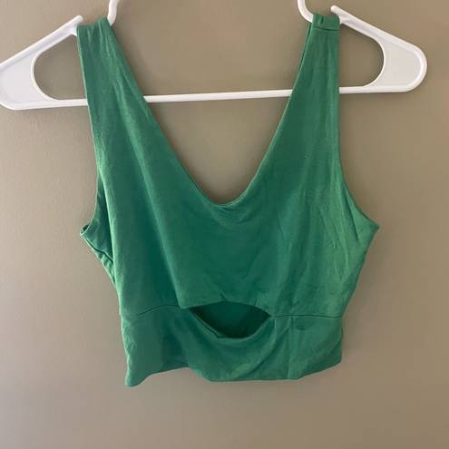 American Threads  green tank top with cut out size small