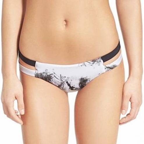 Tavik swim New Tavik Cut Out Sides Chloe Minimal Bikini Bottom Smudge Print White Black