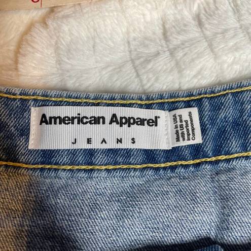 American Apparel  Denim Jean Button Up Mini Skirt Blue Large L
