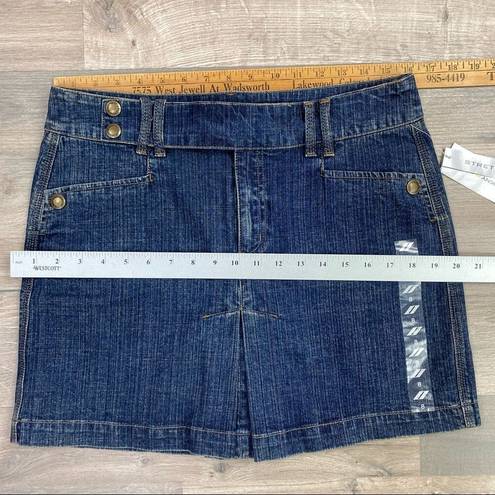 DKNY  Jeans Pleated Stretch Denim Mini Skirt 8 Blue NWT
