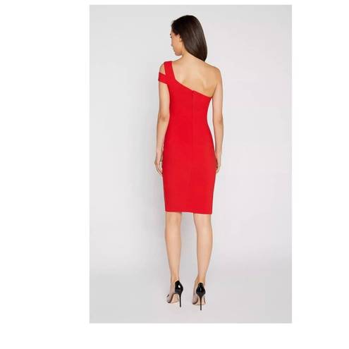 Likely NWT  Packard Dress Size 0 Red One Shoulder Knee Length Cocktail