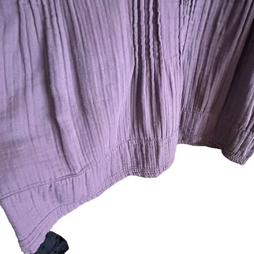 CP Shades  ladies V neck peplum lagenlook deep purple roll tab tunic size XS