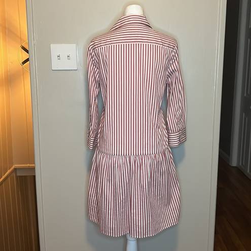 Tuckernuck  Red/White Stripe Button Down Shirt Dress New Size Extra Small XS