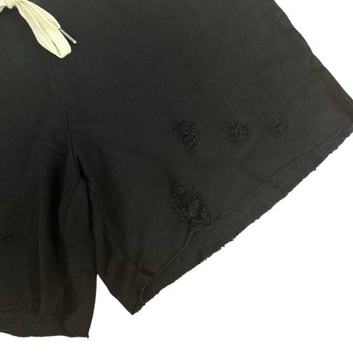 n:philanthropy NEW  small black distressed tie waist gradient coco shorts