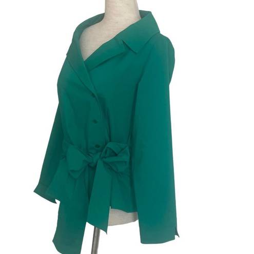 Doncaster  Kelly Green Tie Waist Blazer Double Breasted size 8 Cotton Blend